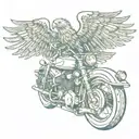 motorcycle with eagle tattoo design idea