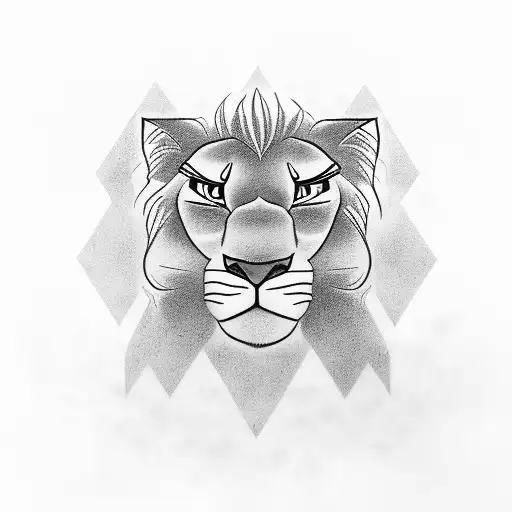 Simba and Mufasa's reflection in water tattoo design idea