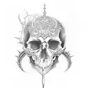 skull king spades tattoo design idea