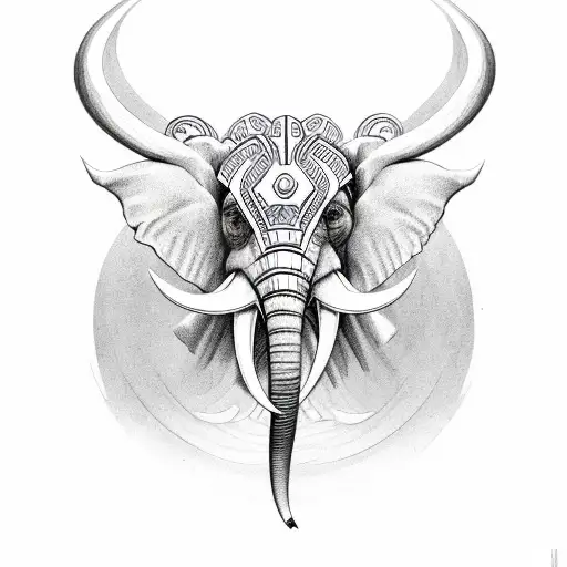 elephant devil god tattoo design idea