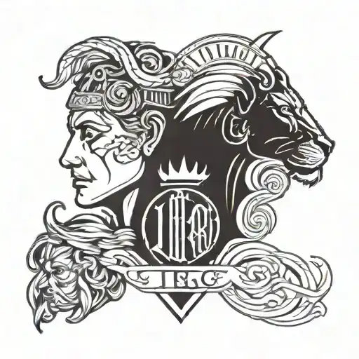 Virgo and Leo man astrological sign tattoo design idea