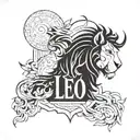 Virgo and Leo man astrological sign tattoo design idea