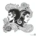 Virgo and Leo man astrological sign tattoo design idea