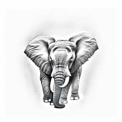 Elephant funny tattoo design idea