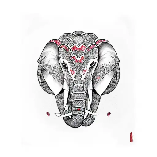 Elephant funny tattoo design idea