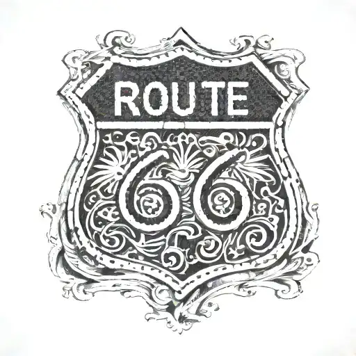 route 66 sign tattoo design idea