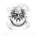 Kratos with Doom Guy armor tattoo design idea