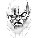 Kratos with Doom Guy armor tattoo design idea