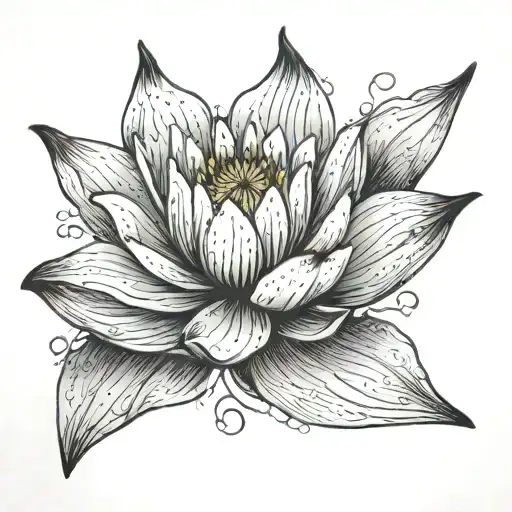 lark spur water lily tattoo design idea