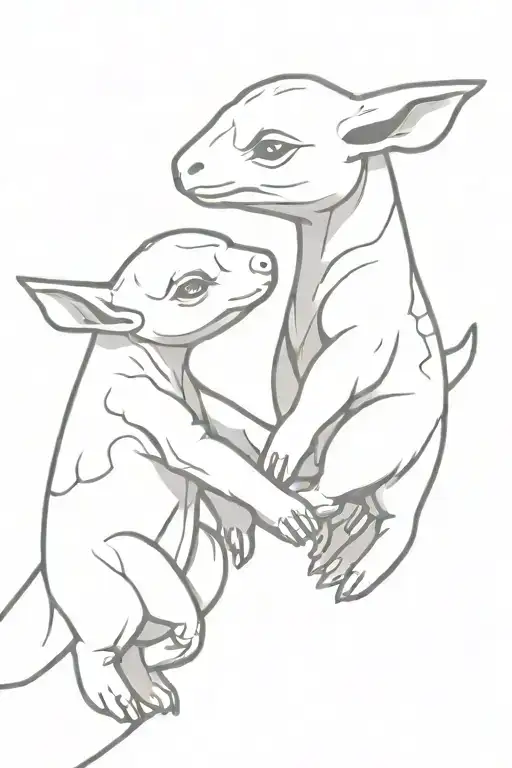 cubone holding hands tattoo design idea
