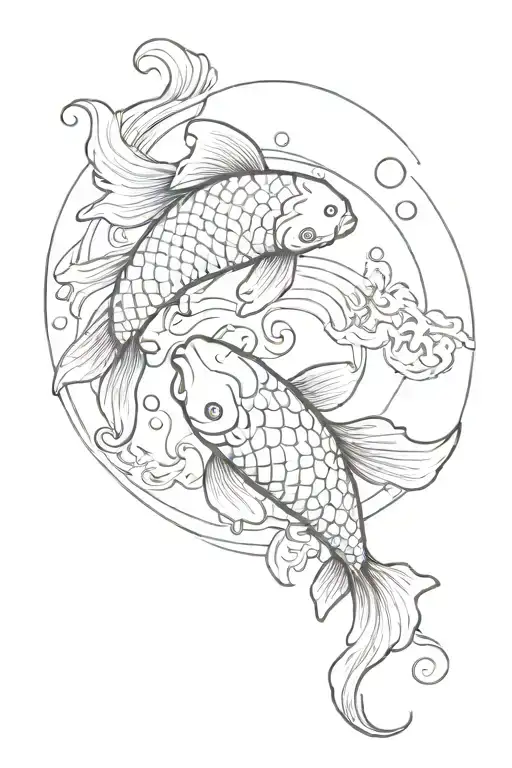 koi fish yin yang tattoo design idea