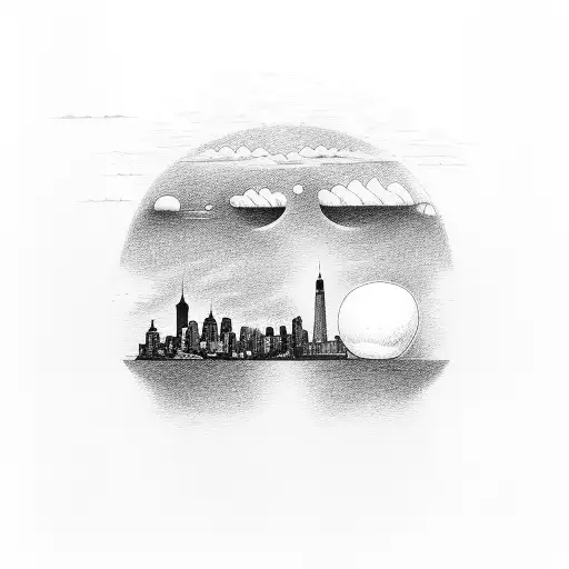 New York city skyline, the egg from Albany, NY, the Jupiter lighthouse, the catskill mountains tattoo design idea