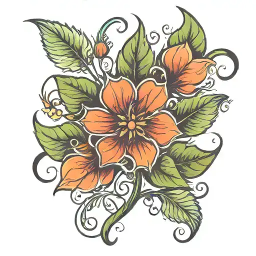 Five leaves trefle tattoo design idea