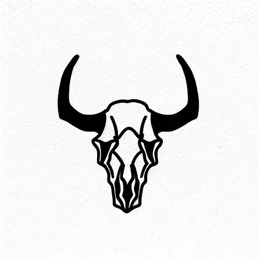 buffalo skull tattoo design idea