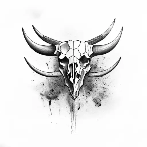 Bull Skull tattoo design idea