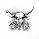Bull Skull tattoo design idea