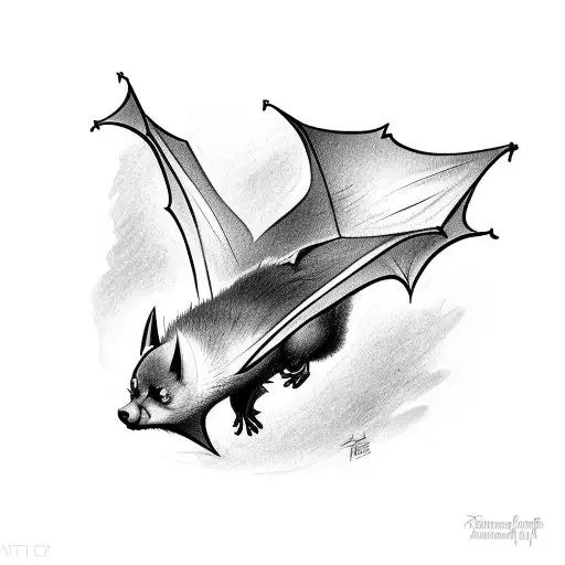 a bat sleeping upside down tattoo design idea