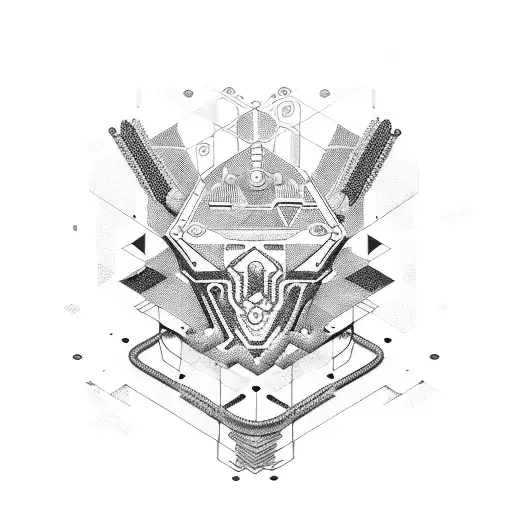 modular synthesizer with patch cables tattoo design idea