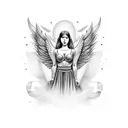 boxer angel rainbow  bridge tattoo design idea