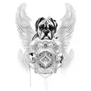 boxer angel rainbow  bridge tattoo design idea