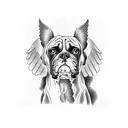 boxer angel rainbow  bridge tattoo design idea