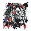angry lion face tattoo design idea