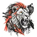 angry lion face tattoo design idea