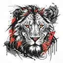 angry lion face tattoo design idea