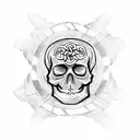 Skull in the middle of celtic star of chaos tattoo design idea