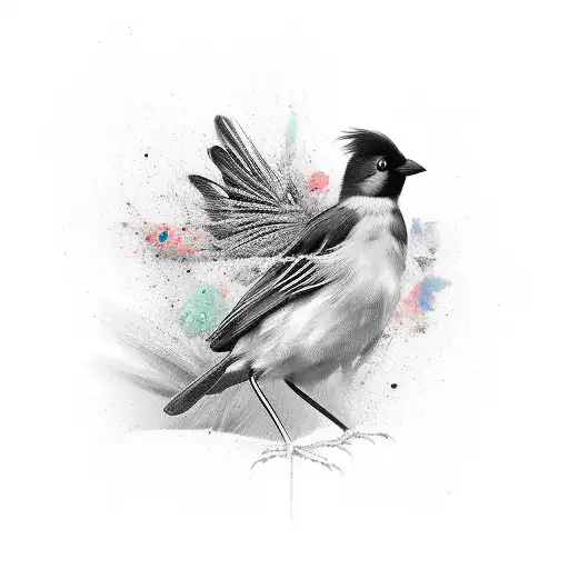 black bird tattoo design idea