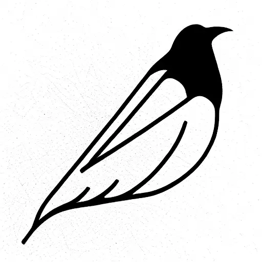 black bird tattoo design idea