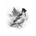 black bird tattoo design idea