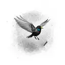 black bird tattoo design idea