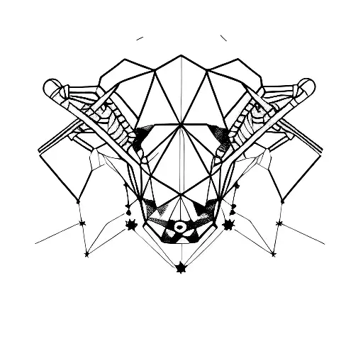Aries constellation merged with fashion elements tattoo design idea