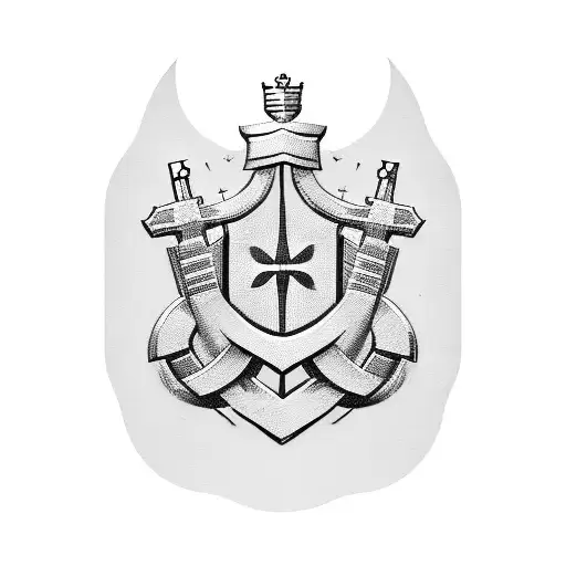 Infantry cross rifle, Queen chess piece tattoo design idea