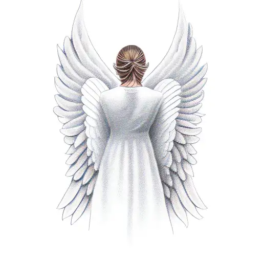 Faceless angel tattoo design idea