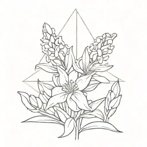 Hyacinth covering a sun  tattoo design idea