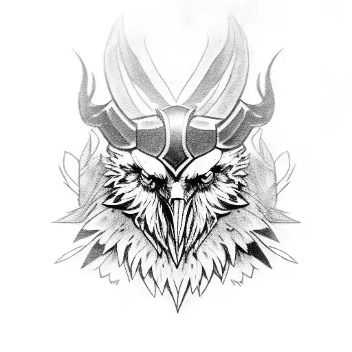 Odin and his ravens  tattoo design idea