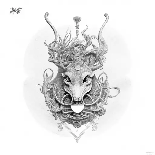 lyre tattoo design idea