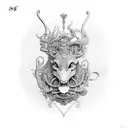 lyre tattoo design idea