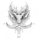 lyre tattoo design idea