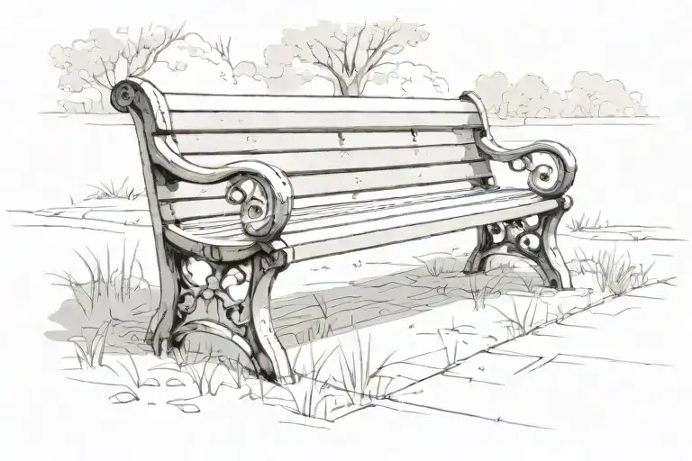 park bench tattoo design idea