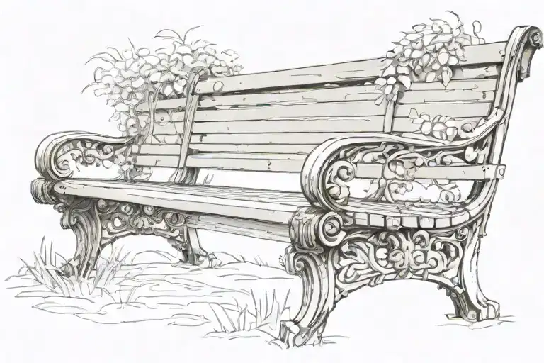 park bench tattoo design idea