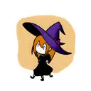 witch with a hat  tattoo design idea