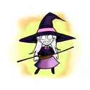 witch with a hat  tattoo design idea