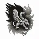 polish eagle Sri Lankan lion   tattoo design idea