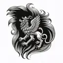 polish eagle Sri Lankan lion   tattoo design idea