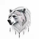 native American bear tattoo design idea