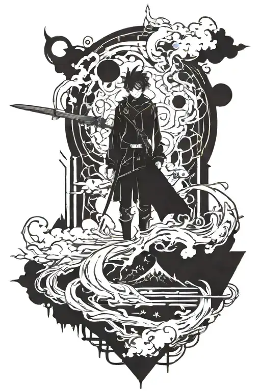 solo leveling anime tattoo design idea