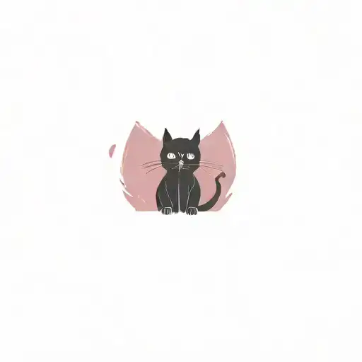 a cat with a bat on his head tattoo design idea